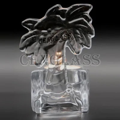 Coco Nut Tree Design Glass Tealight Candle Holder