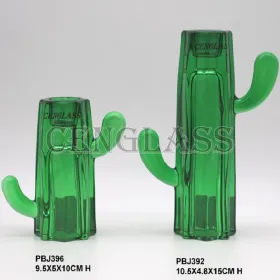 Stumpenkerzenhalter aus Glas im Kaktus-Design