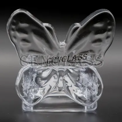 butterfly design glass tealight candle holder