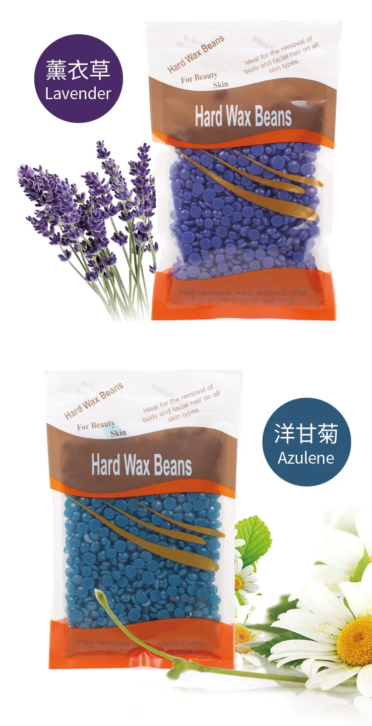 Depilatory Hard Wax Beans Hot Film for Face Body Legs Underarm Back Chest