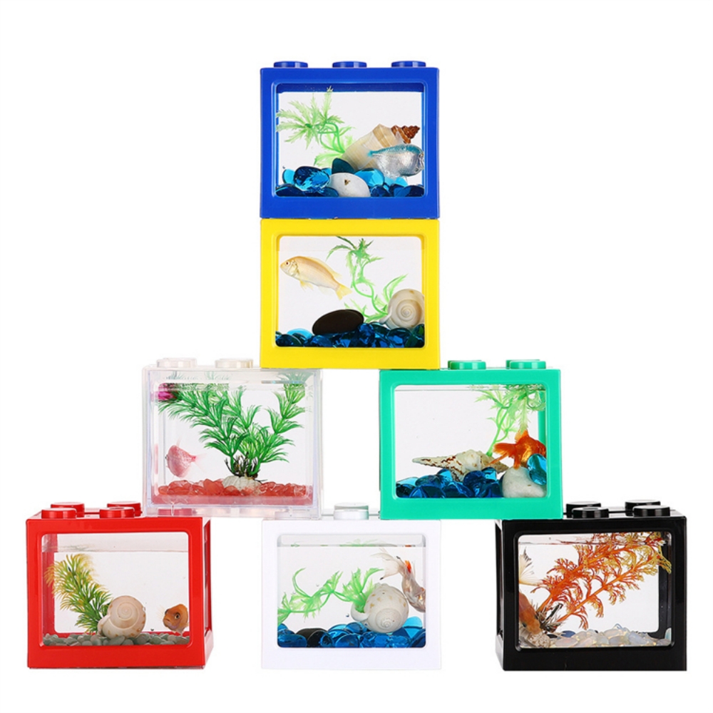 Good quality detachable mini farming tanks plastic fish tank plants lights salt water aquarium fish tank