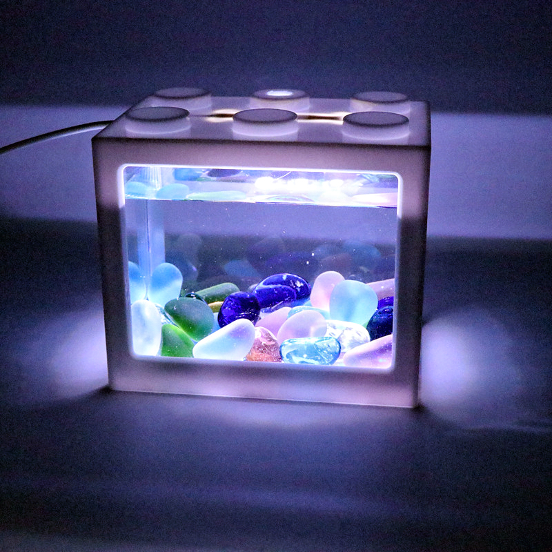 Good quality detachable mini farming tanks plastic fish tank plants lights salt water aquarium fish tank