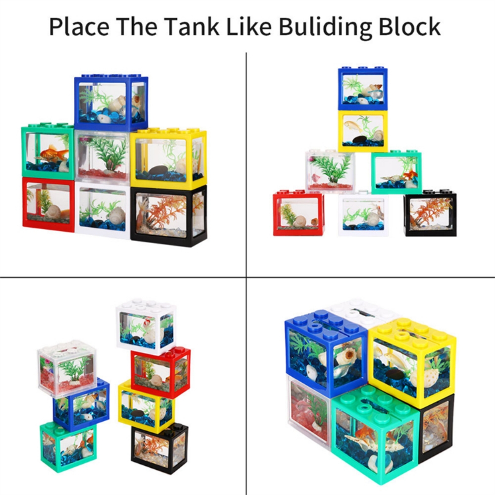 Good quality detachable mini farming tanks plastic fish tank plants lights salt water aquarium fish tank