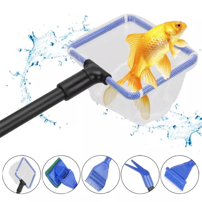 Raybow manufacturer fish tank 5 in 1 cleaning set koi gravel cleaning tools use extension rod fish pond tank aquarium brush