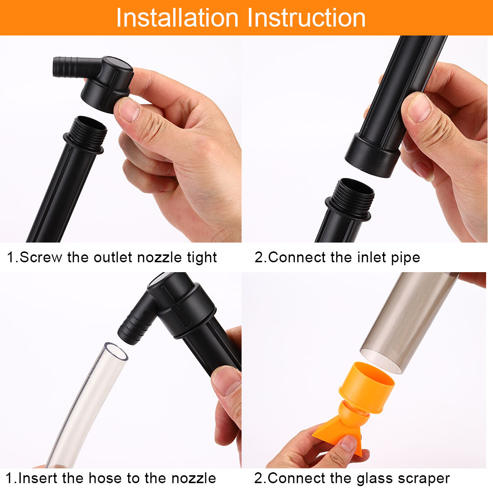 Fish Tank Manual Sand Cleaner Water Pipe Clip Retractable Short Tube Sand Washing Aquarium Gravel Cleaner