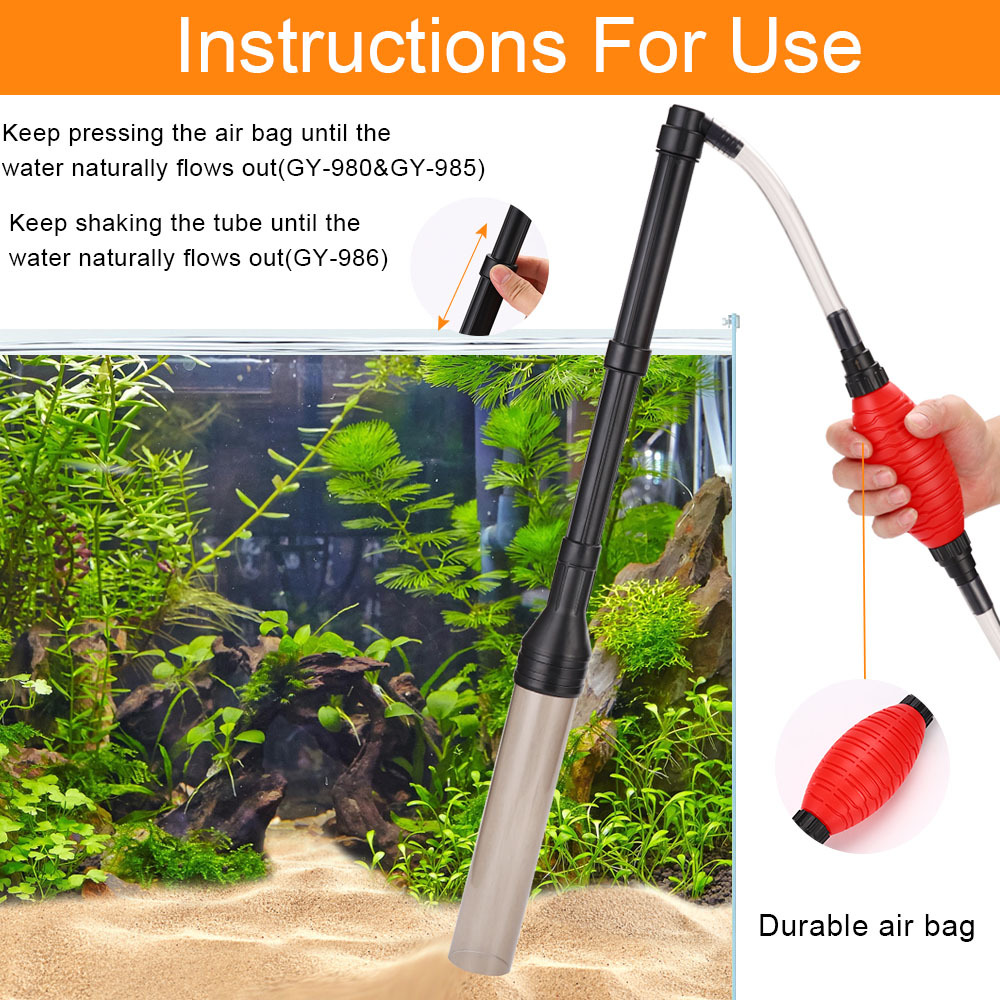 Fish Tank Manual Sand Cleaner Water Pipe Clip Retractable Short Tube Sand Washing Aquarium Gravel Cleaner