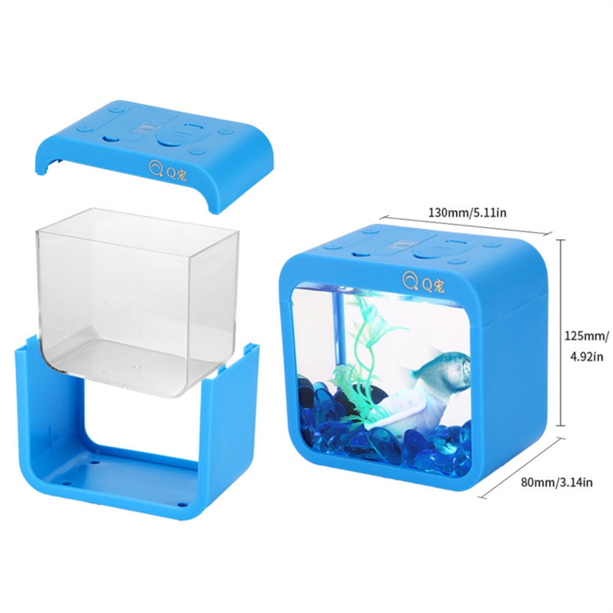 Raybow creative tabletop design aquarium decorations equipment plastic betta fish box jellyfish tank