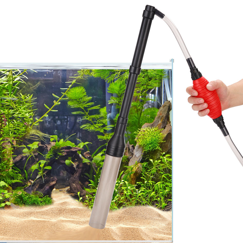 Fish Tank Manual Sand Cleaner Water Pipe Clip Retractable Short Tube Sand Washing Aquarium Gravel Cleaner