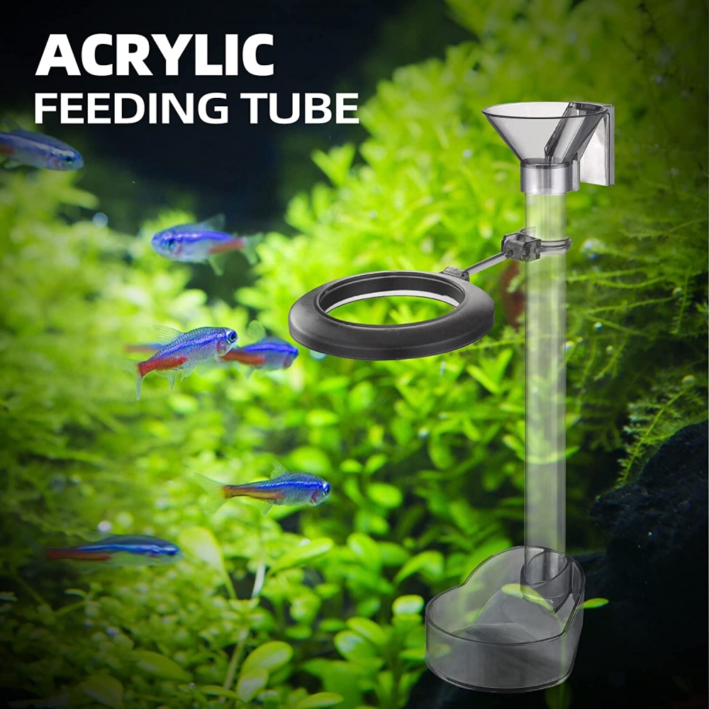 RAYBOW Shrimp Feeding Dish Set Feeding Ring Cleaning Brush Aquarium Fish Feeder Tube Kit for Fish Tank