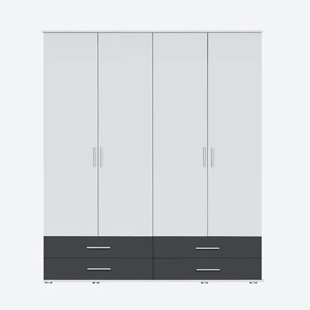 4 Doors Multi-Space Storage MDF Wooden Wardrobe