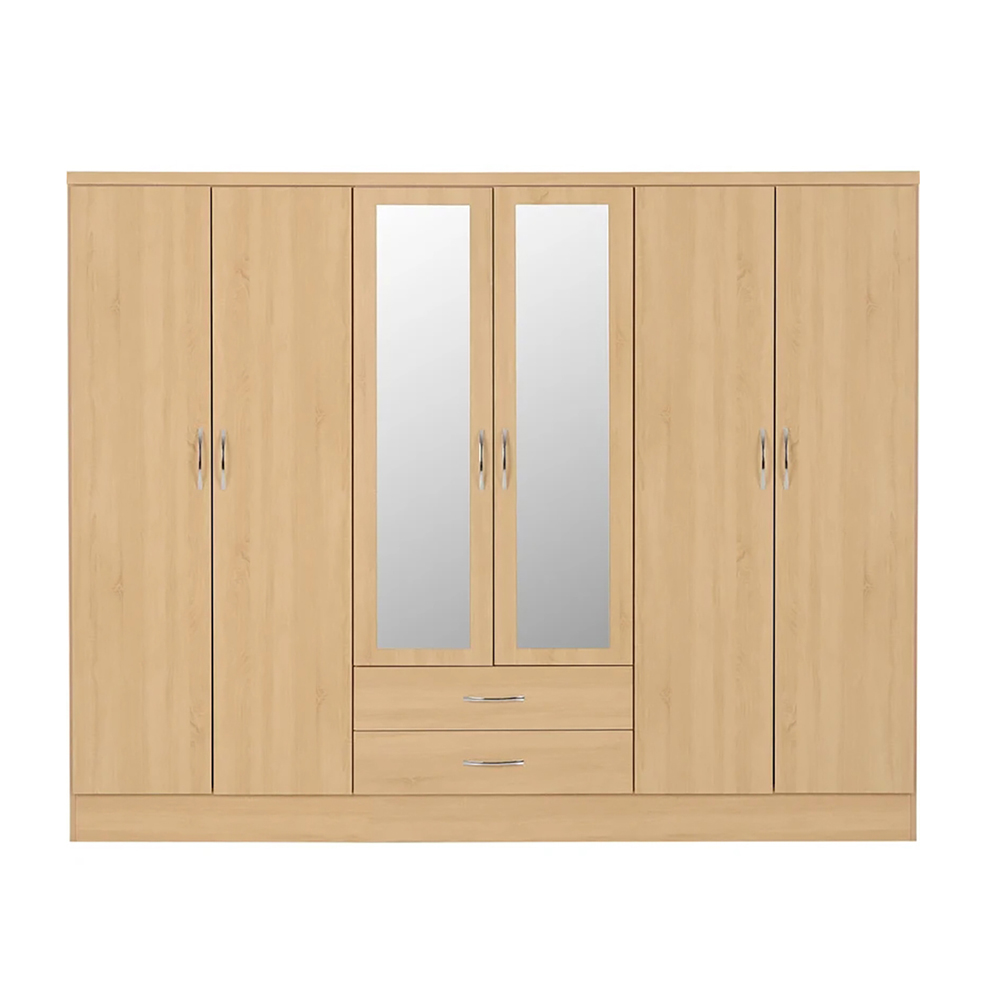 Wooden Bedroom 6 Door Multi Space Wardrobe