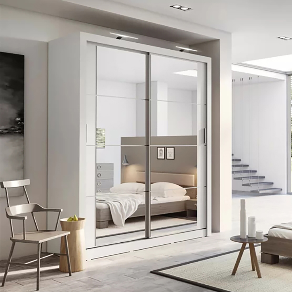 Modern Bedroom Sliding Glass Door Wardrobe