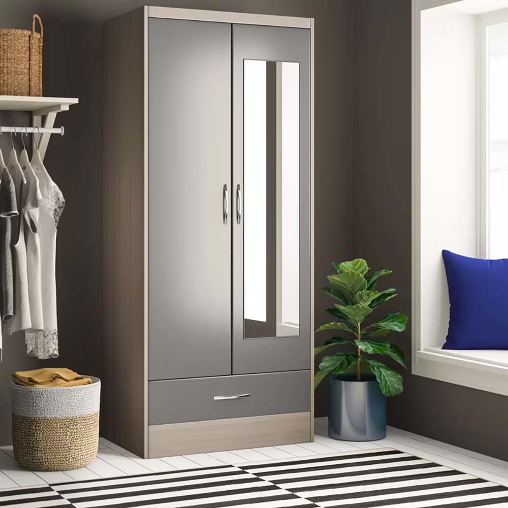 Multi Space Mirror Door Bedroom Wooden Wardrobe