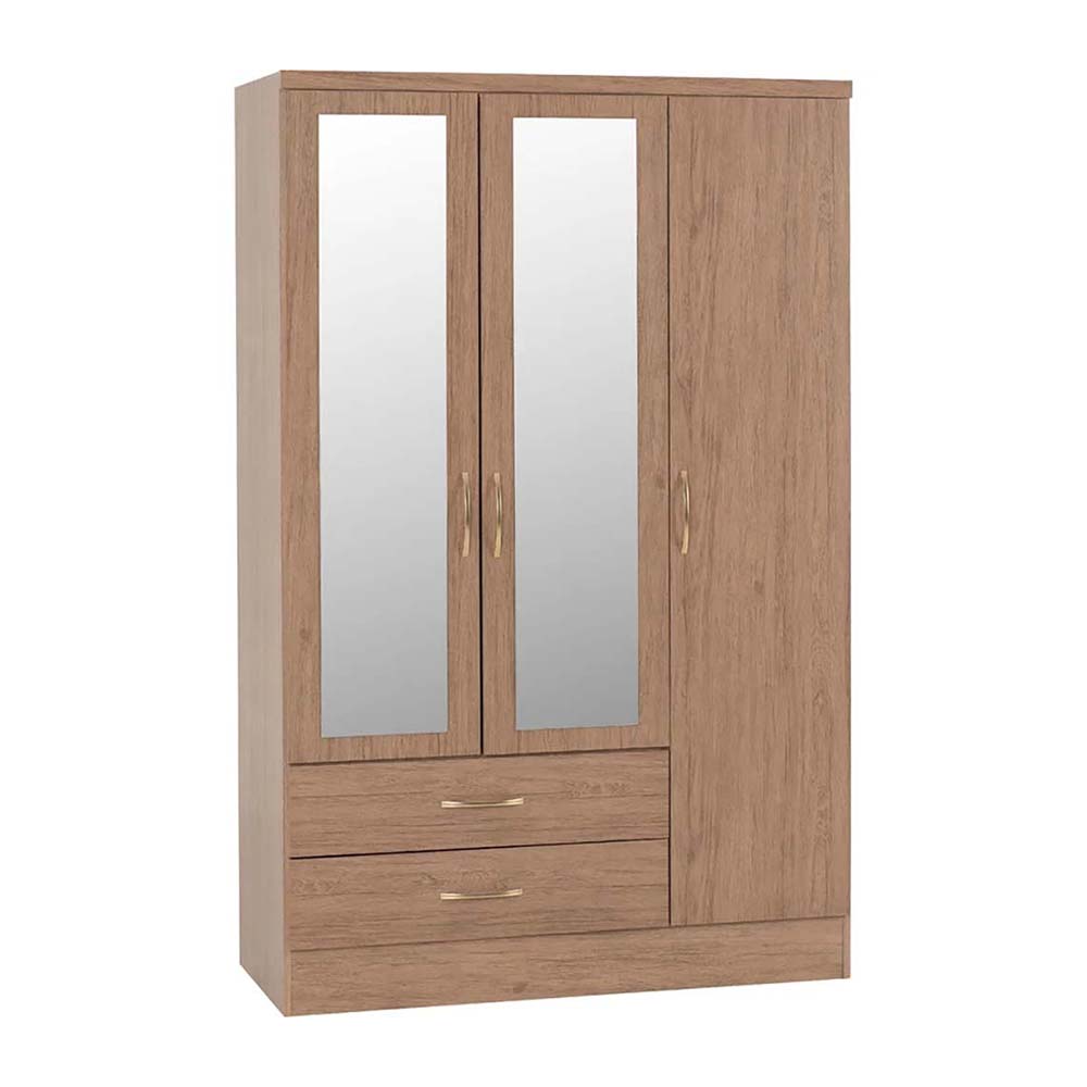 Multi Space Wardrobe with Mirror Hinged Doors
