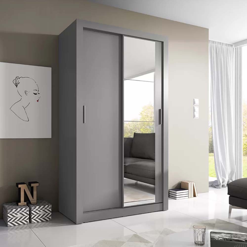 Modern Mirror Door Design Storage Wardrobe