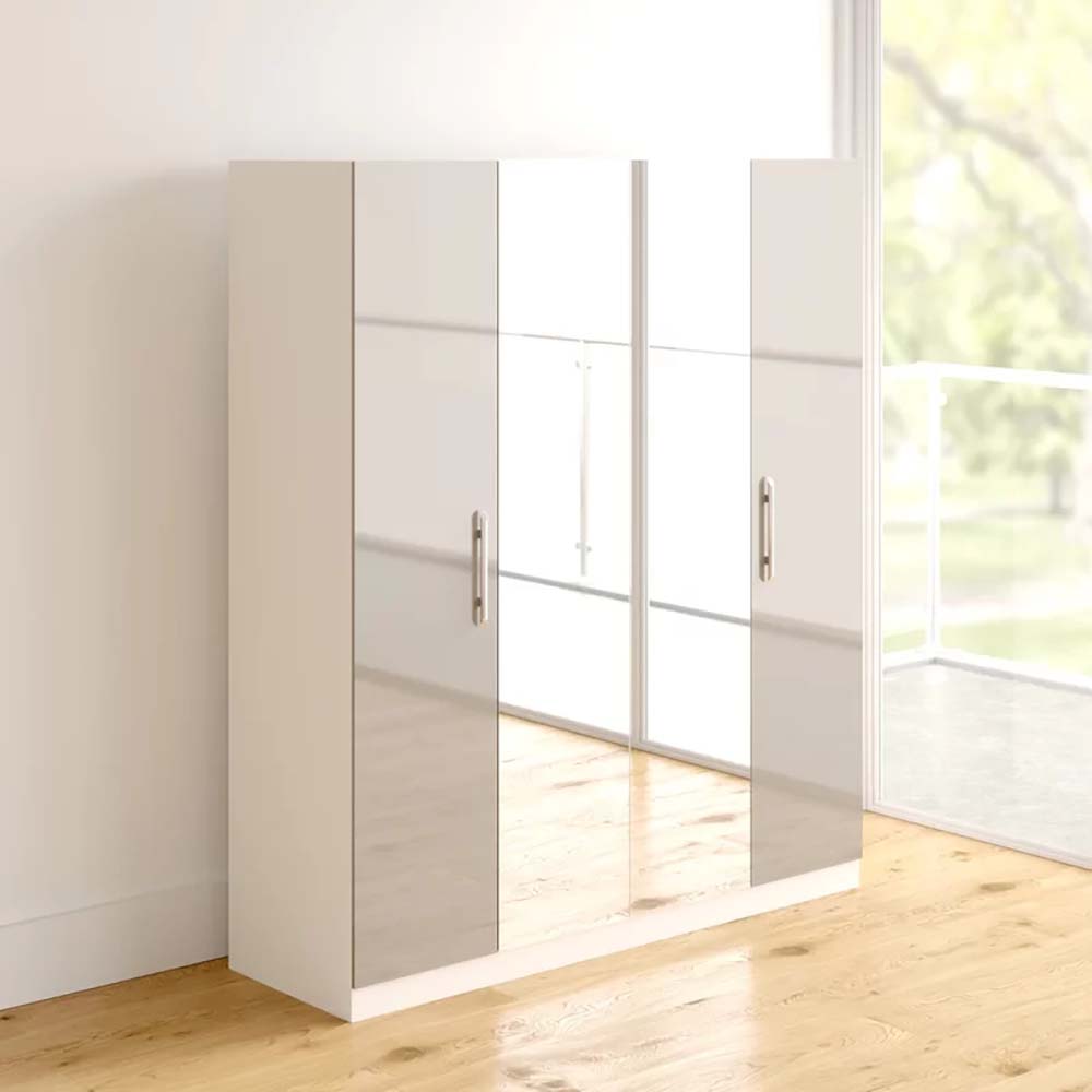 Modern Wooden Cabinet Storage Wardrobe with Mirror