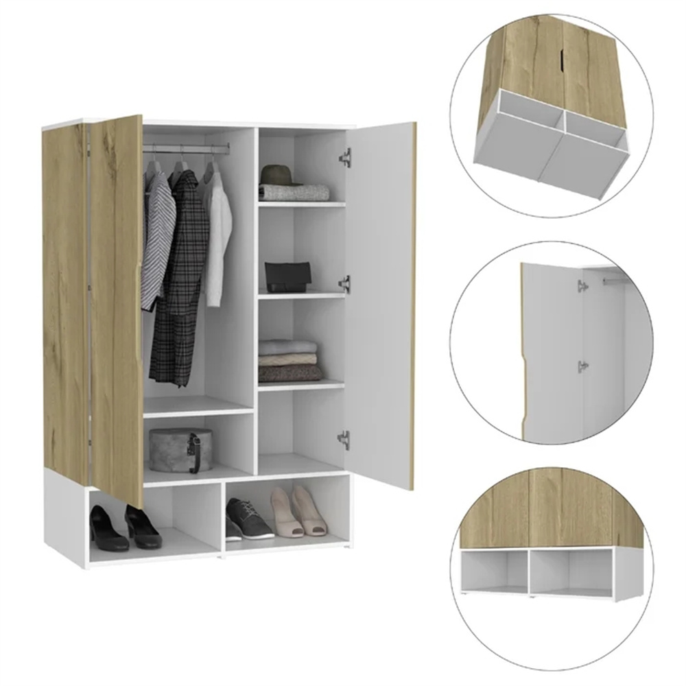 Two Door Wardrobe with Internal Rails