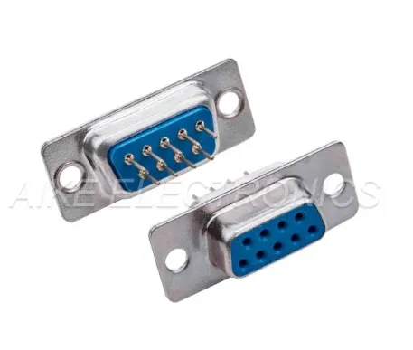 D-SUB VGA 9 PIN Female 180 Degree Stamp Contact Connector