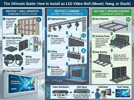 Led Video Installation Photo How to Install LED Video Wall: Wall Mount, Hang & Stack Guide 2026