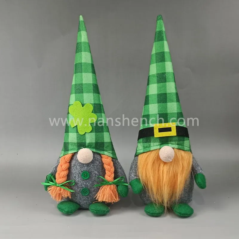 Handgemachter skandinavischer Tomte St. Patricks schwedischer Nisse Gnome