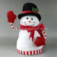 muñeco de nieve sombrero de copa árbol de navidad topper decoración vacaciones