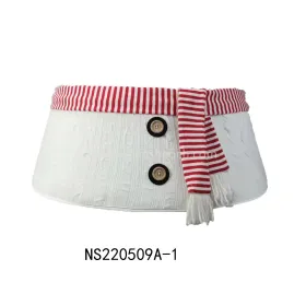 Cute Knit Snowman Christmas Tree Skirt