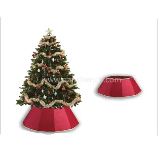 Luxury Red Folding Christmas Tree Skirt