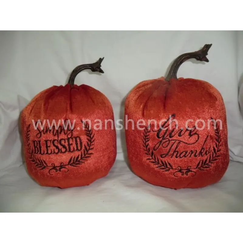 Velvet Embroidery Thanksgiving Pumpkins