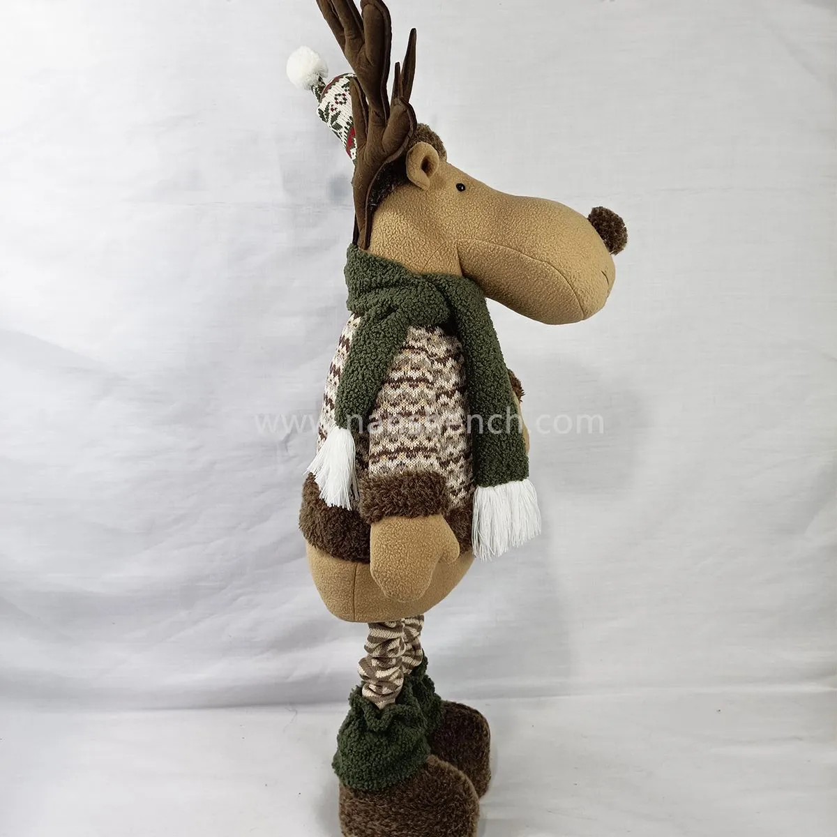 Standing Christmas Reindeer Stretch Leg, Christmas frigurine