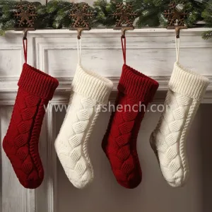 Pure Color Christmas Knit Stocking