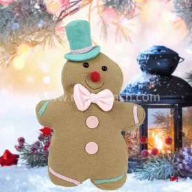 Christmas Gingerbread Man Throw Pillow