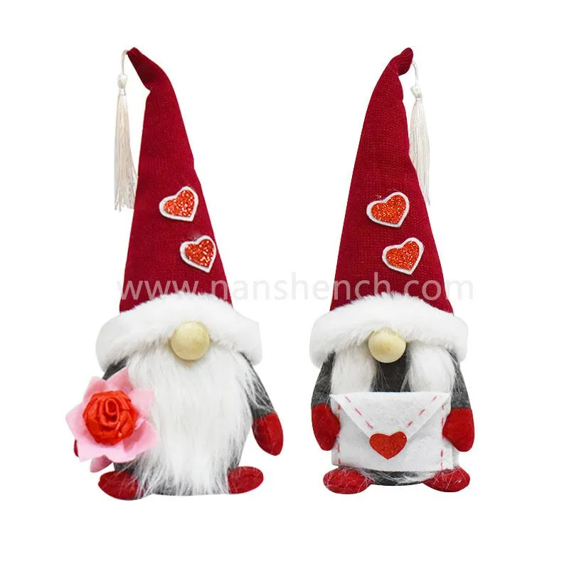 Valentine Faceless Rudolph Rose Love Gnome Couple