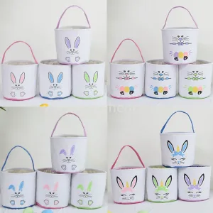 Easter Basket Happy Cotton Buckets Gift Bag