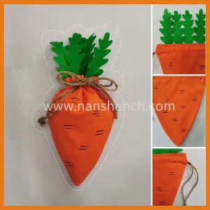 Bigger size Easter Canvas Carrot-Shaped Easter Bags