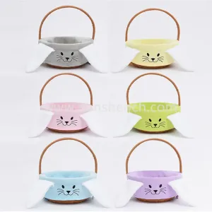 Cute Bunny Ear Velvet Liner Easter Baskets