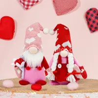 Valentine Faceless Rudolph Rose Love Gnome Couple