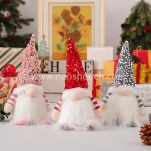 LED Christmas Faceless Doll Glitter Santa Gnome