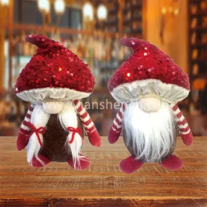 Christmas Sequins Mushroom Head Doll Plush Gnome