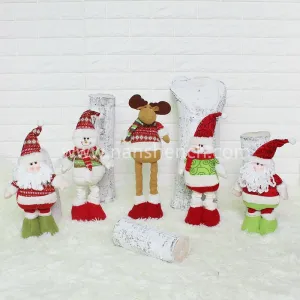Hot Christmas Snowflake Plaid Fabric Retractable Doll