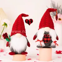 Handmade Valentines Day Gnomes Plush Faceless Doll
