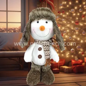Christmas Snowman Standing Plush Cute Doll Ornament