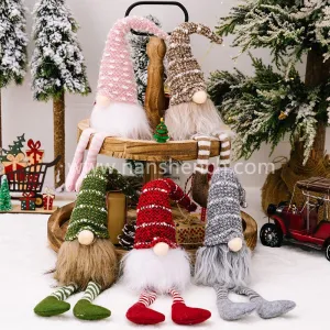 Stripe Knitted Christmas Gnomes Faceless Doll