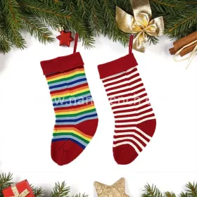 Wholesales 18'' Large Size Striped Knit Christmas Stocking