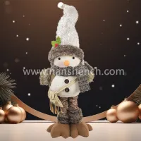 Brown Christmas Stretched Fabric Bird