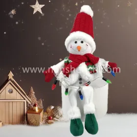 Custom Soft Cute Sitting Christmas Snowman Stuffed Doll