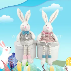 Hot Selling Stuffed Easter Bunny Rabbit Toys Colored Bead Legs