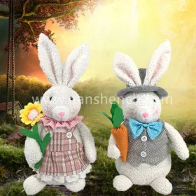 2024 Easter Bunny Plush Doll Couple Cute Standing Rabbit Doll