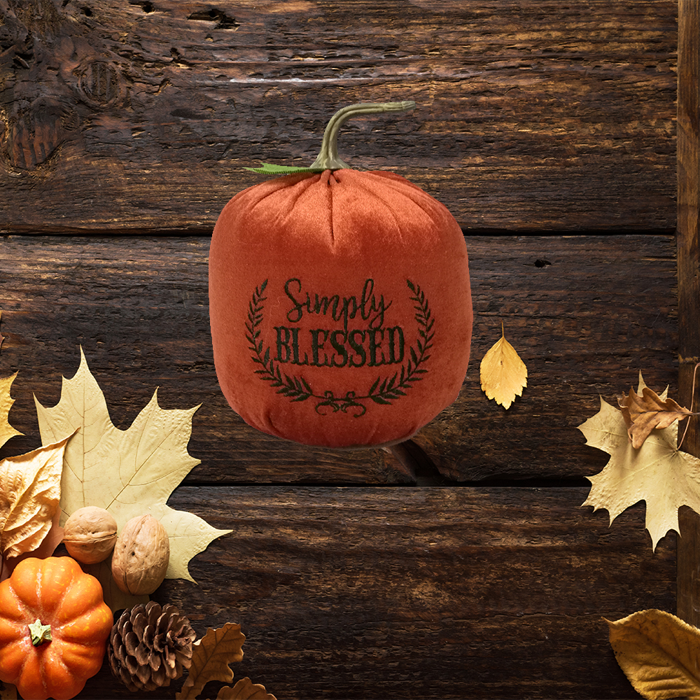 Embroidered Thanksgiving Pumpkin Decoration