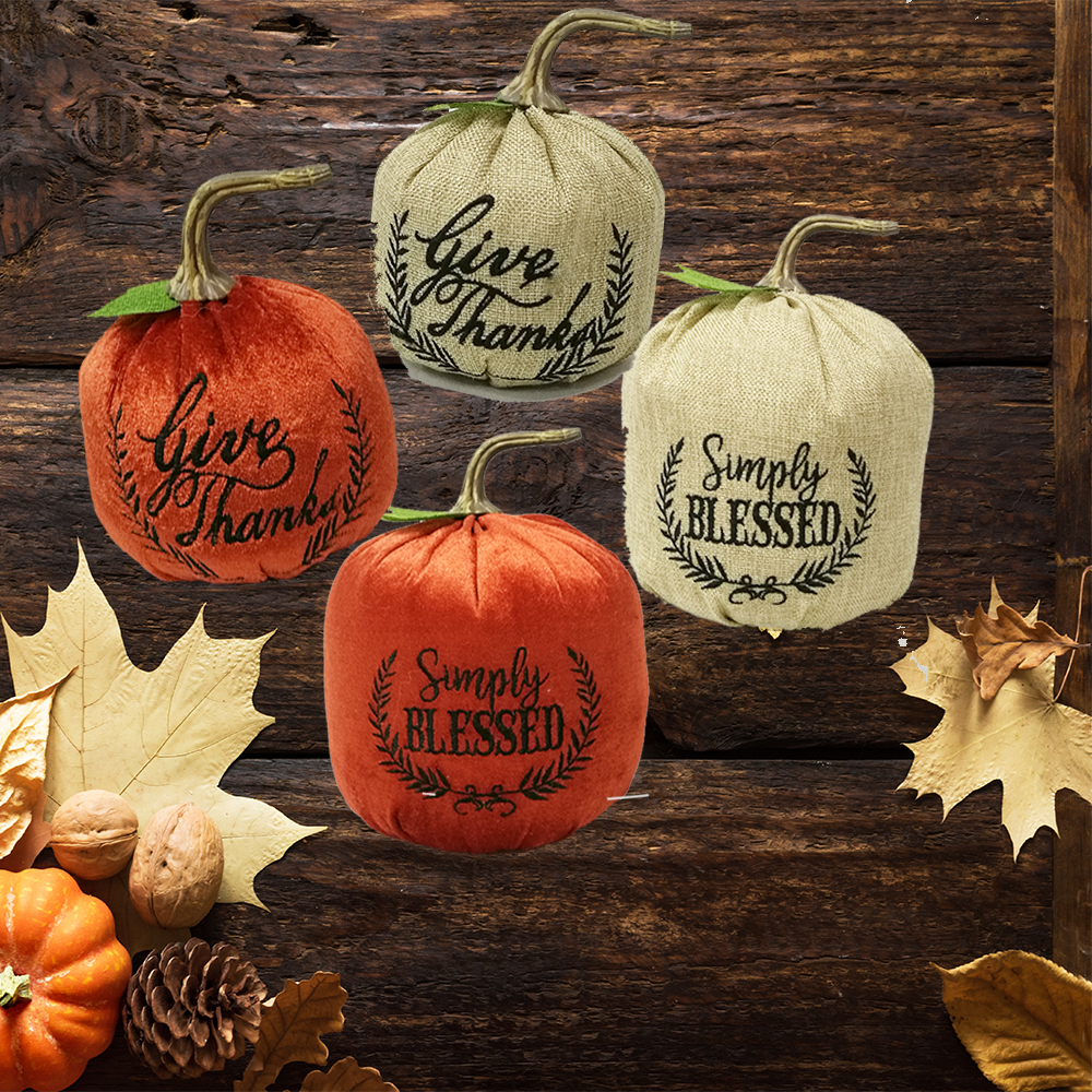 Embroidered Thanksgiving Pumpkin Decoration