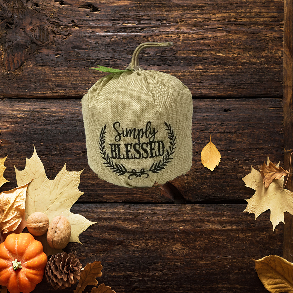 Embroidered Thanksgiving Pumpkin Decoration